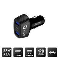CHARGEUR ALLUME-CIGARE 37W USB-C 2X USB-A 3.4A